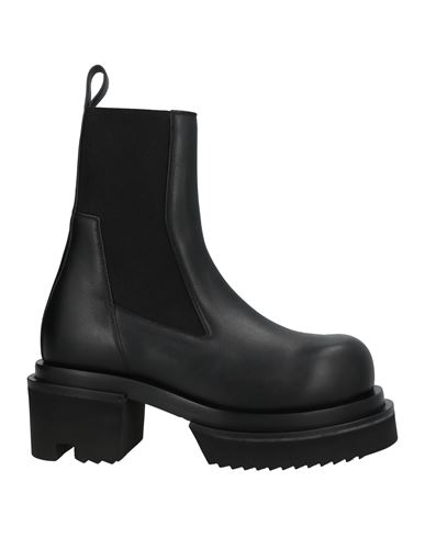 Rick Owens Womens Black Beatle Bogun Leather Heeled Boots In Black