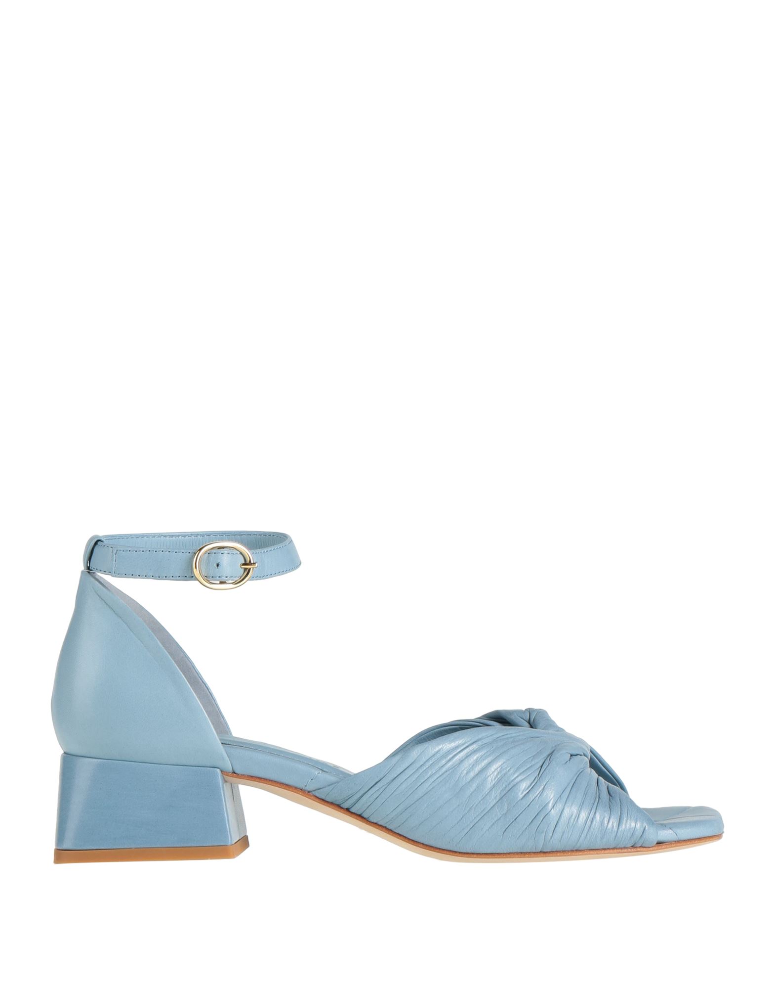 Shop Pas De Rouge Woman Sandals Pastel Blue Size 8 Soft Leather