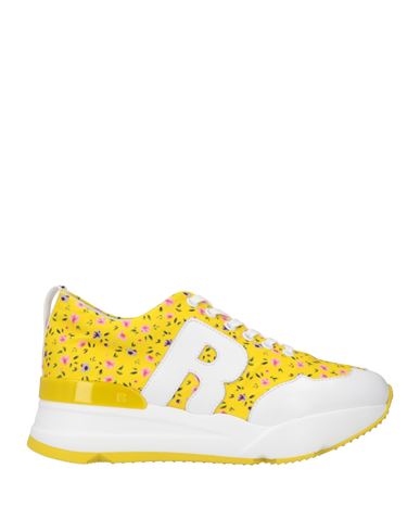 Rucoline Woman Sneakers Yellow Size 8 Calfskin, Cotton, Polyamide