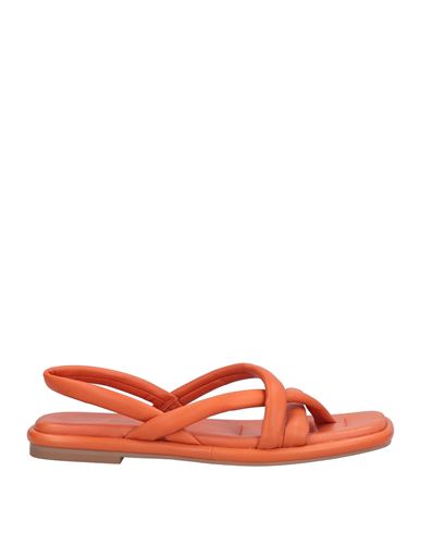 181 Woman Toe Strap Sandals Orange Size 8 Soft Leather