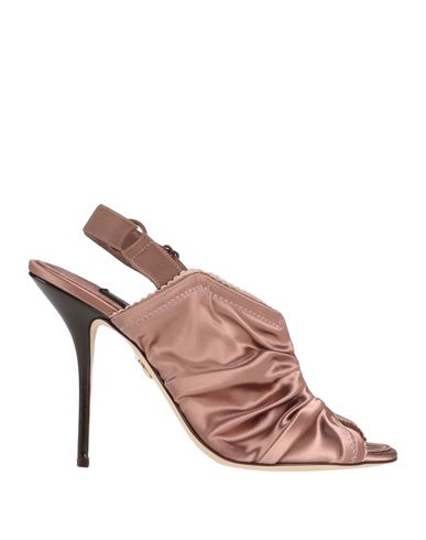 Dolce & Gabbana Woman Sandals Light Brown Size 6.5 Acrylic, Polyamide, Elastane, Calfskin In Beige