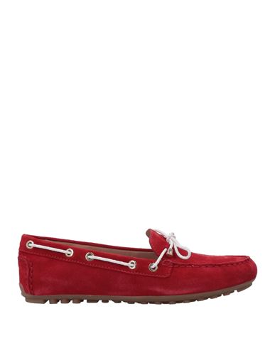 GEOX GEOX WOMAN LOAFERS RED SIZE 6 SOFT LEATHER
