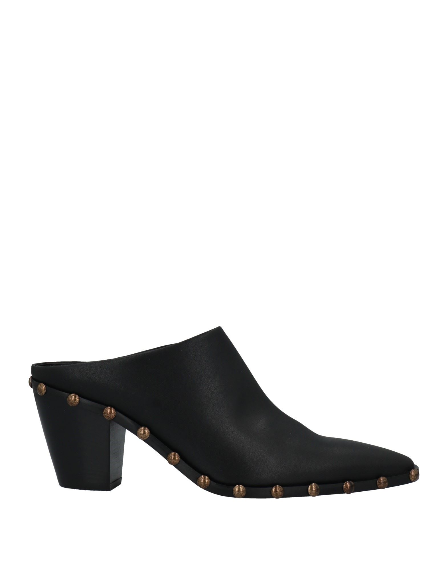 ILIO SMERALDO ILIO SMERALDO WOMAN MULES & CLOGS BLACK SIZE 8 SOFT LEATHER