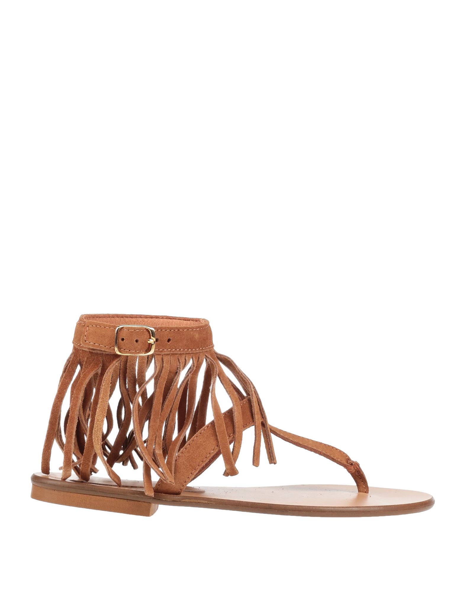 Unlace Toe Strap Sandals In Brown