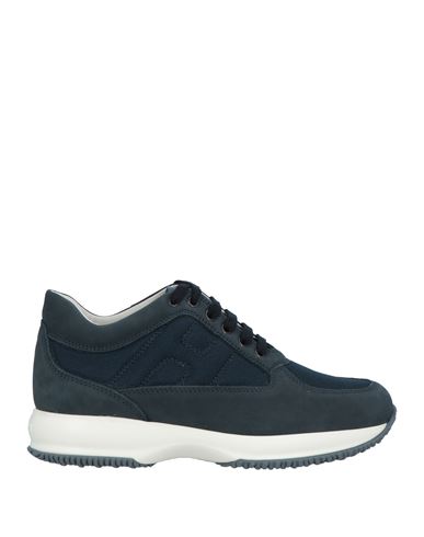 Shop Hogan Man Sneakers Midnight Blue Size 9 Soft Leather, Textile Fibers