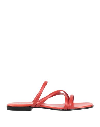 Baldinini Woman Sandals Tomato Red Size 8 Soft Leather In Tomato Red