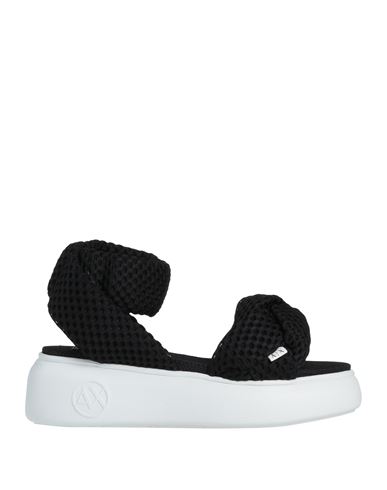 Armani Exchange Woman Sandals Black Size 5.5 Textile Fibers
