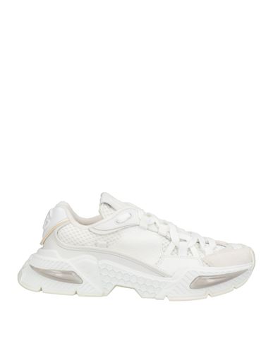 Dolce & Gabbana Man Sneakers White Size 7 Soft Leather, Textile Fibers