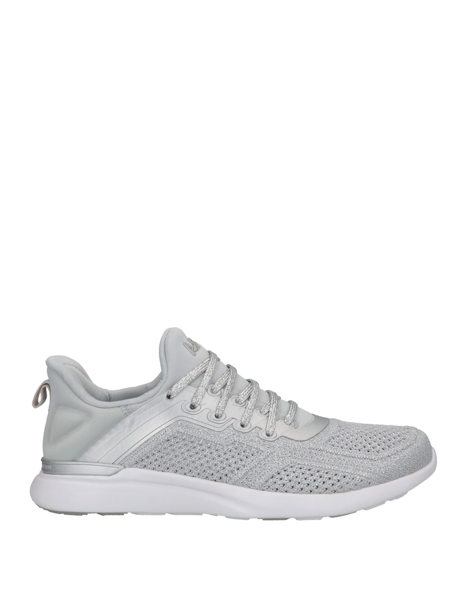 Perforated metallic stretch-knit sneakers