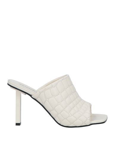 Just Cavalli Woman Sandals Ivory Size 10 Soft Leather In White