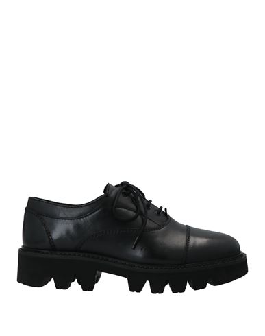Cafènoir Woman Lace-up Shoes Black Size 9 Soft Leather