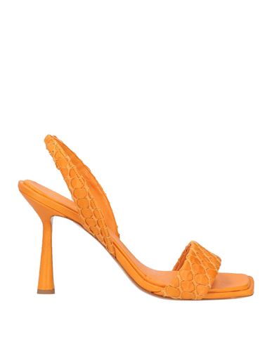 Aldo Castagna Woman Sandals Orange Size 11 Soft Leather