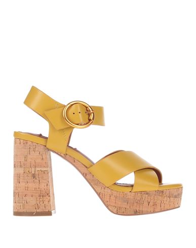 Bibi Lou Woman Sandals Mustard Size 7 Soft Leather In Yellow