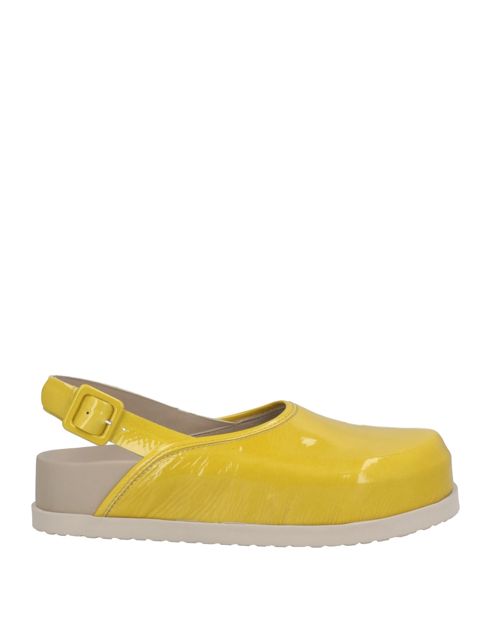 Patrizia Bonfanti Woman Mules & Clogs Yellow Size 7 Soft Leather