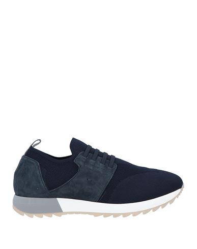 Andrea Ventura Firenze Man Sneakers Midnight Blue Size 9 Soft Leather, Textile Fibers
