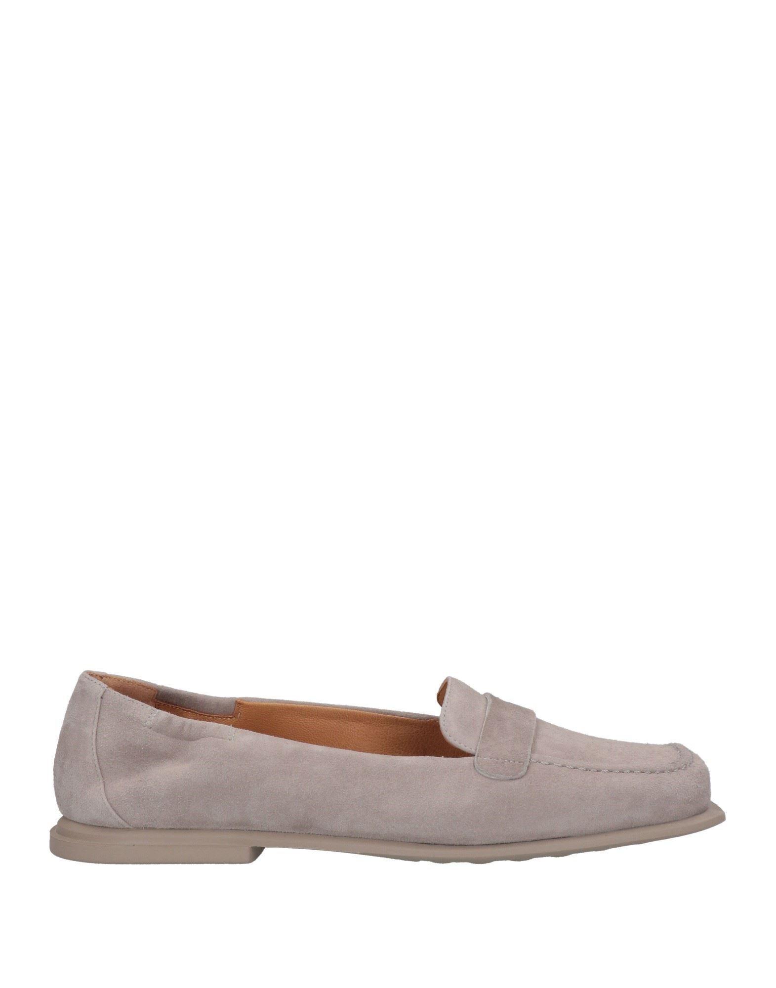 Shop Pomme D'or Woman Loafers Light Grey Size 6.5 Soft Leather