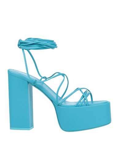 Paris Texas Woman Sandals Turquoise Size 8 Soft Leather In Blue