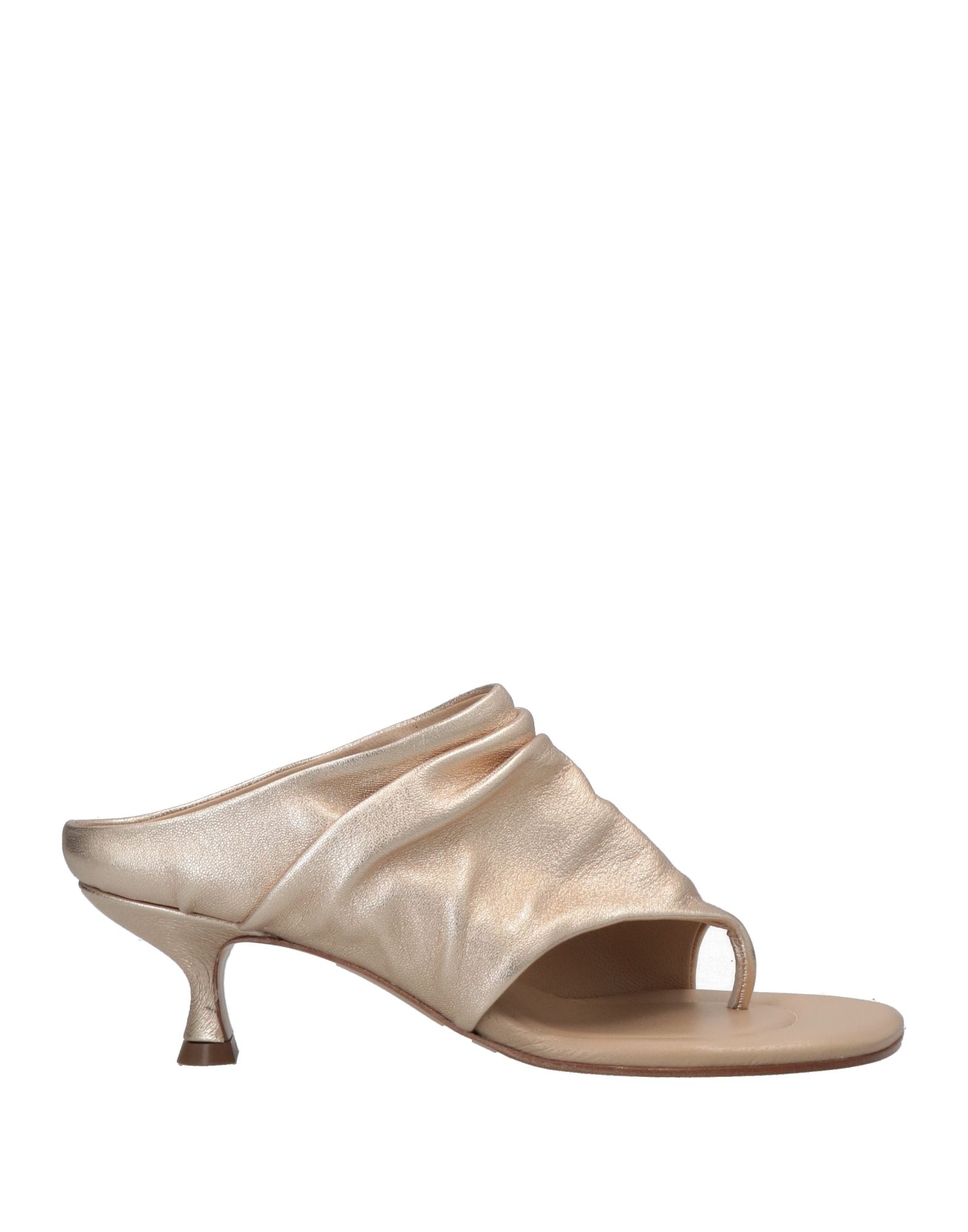 Elena Iachi Toe Strap Sandals In Gold