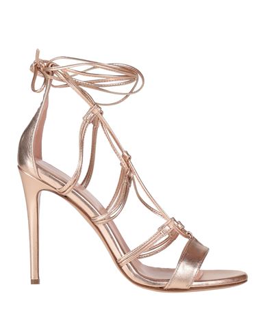 Anna F . Woman Sandals Rose Gold Size 10 Soft Leather