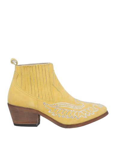 Je T'aime Woman Ankle Boots Yellow Size 7 Soft Leather