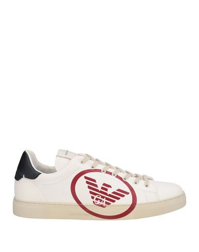 Emporio Armani Man Sneakers White Size 13 Bovine Leather