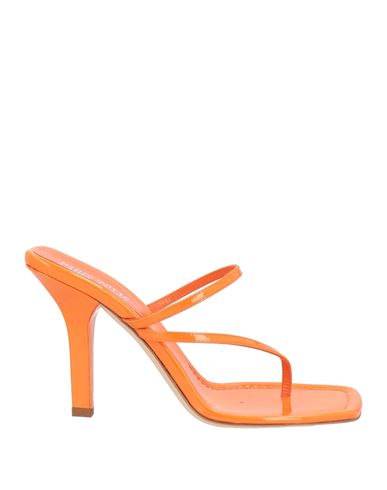 Paris Texas Woman Toe Strap Sandals Orange Size 10 Soft Leather