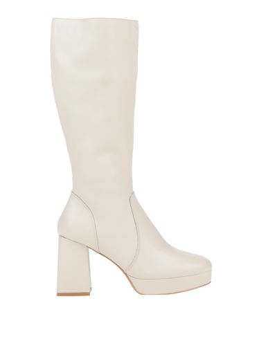 Francesco Milano Woman Knee Boots Ivory Size 10 Soft Leather In White