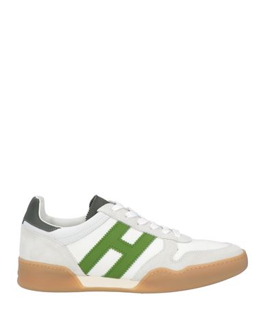 Hogan Man Sneakers White Size 6.5 Soft Leather, Textile Fibers