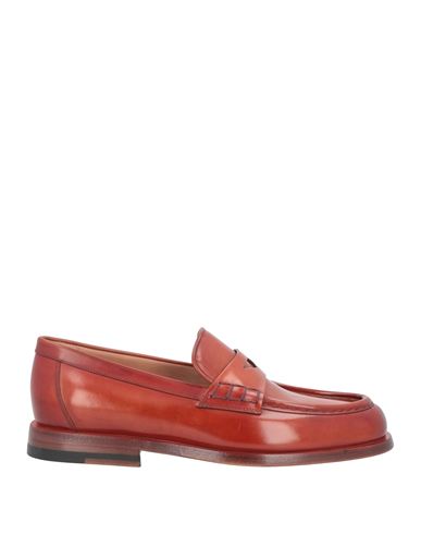 Santoni Woman Loafers Rust Size 9 Soft Leather In Red