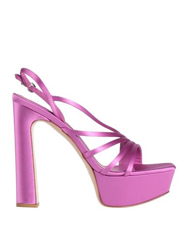 Le Silla Woman Sandals Fuchsia Size 9 Textile Fibers In Purple