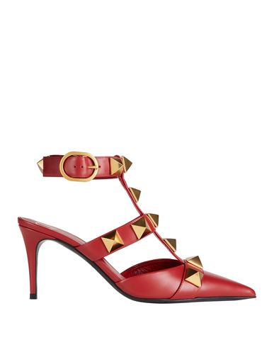 Valentino Garavani Woman Pumps Red Size 8 Soft Leather In Red