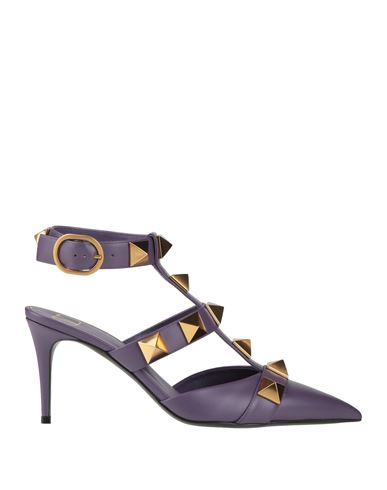 Valentino Garavani Woman Pumps Purple Size 8 Soft Leather In Purple