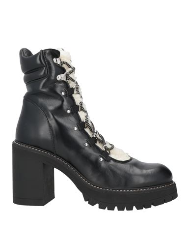 Pinko Woman Ankle Boots Black Size 5 Calfskin, Textile Fibers