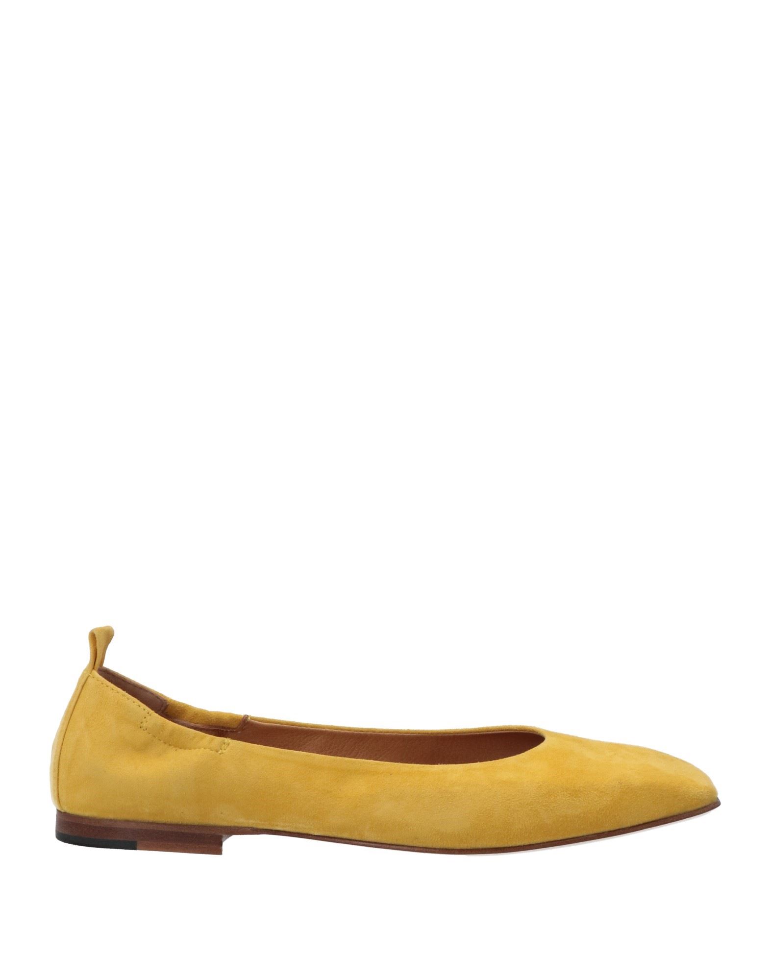 Shop Pomme D'or Woman Ballet Flats Yellow Size 6 Soft Leather