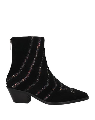 Zadig & Voltaire Woman Ankle Boots Black Size 8 Soft Leather, Textile Fibers