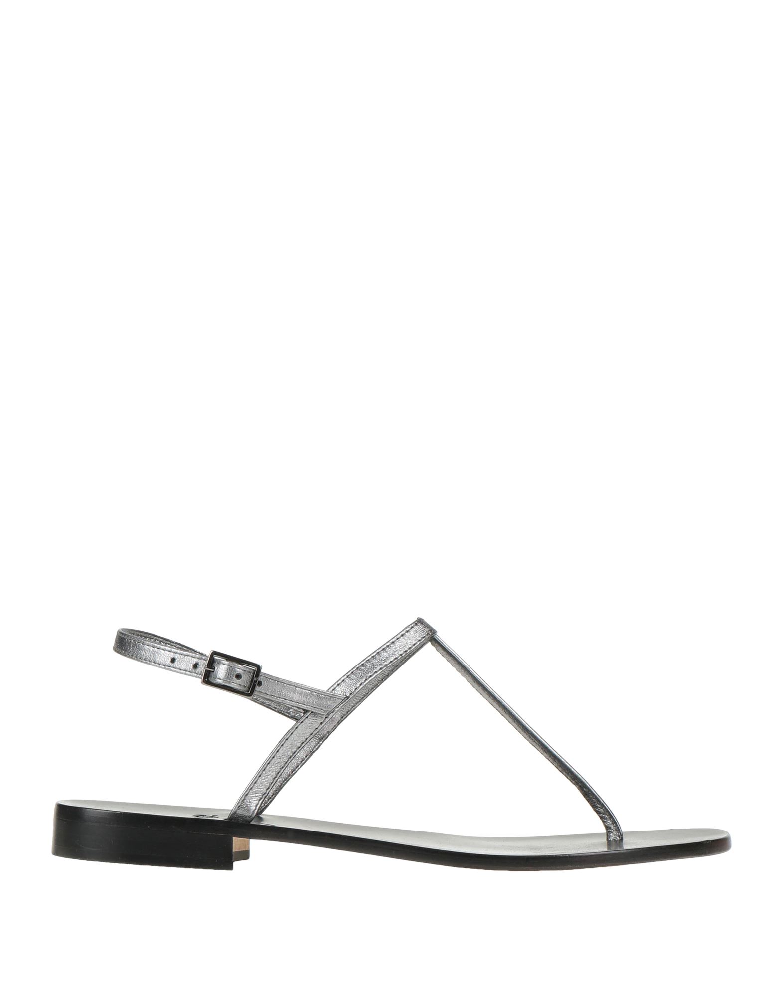 Paolo Ferrara Toe Strap Sandals In Silver