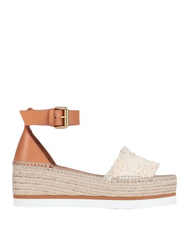 See By Chloé Woman Espadrilles Ivory Size 8 Textile Fibers, Soft Leather In White