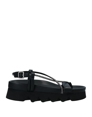 Patrizia Bonfanti Woman Toe Strap Sandals Black Size 9 Soft Leather