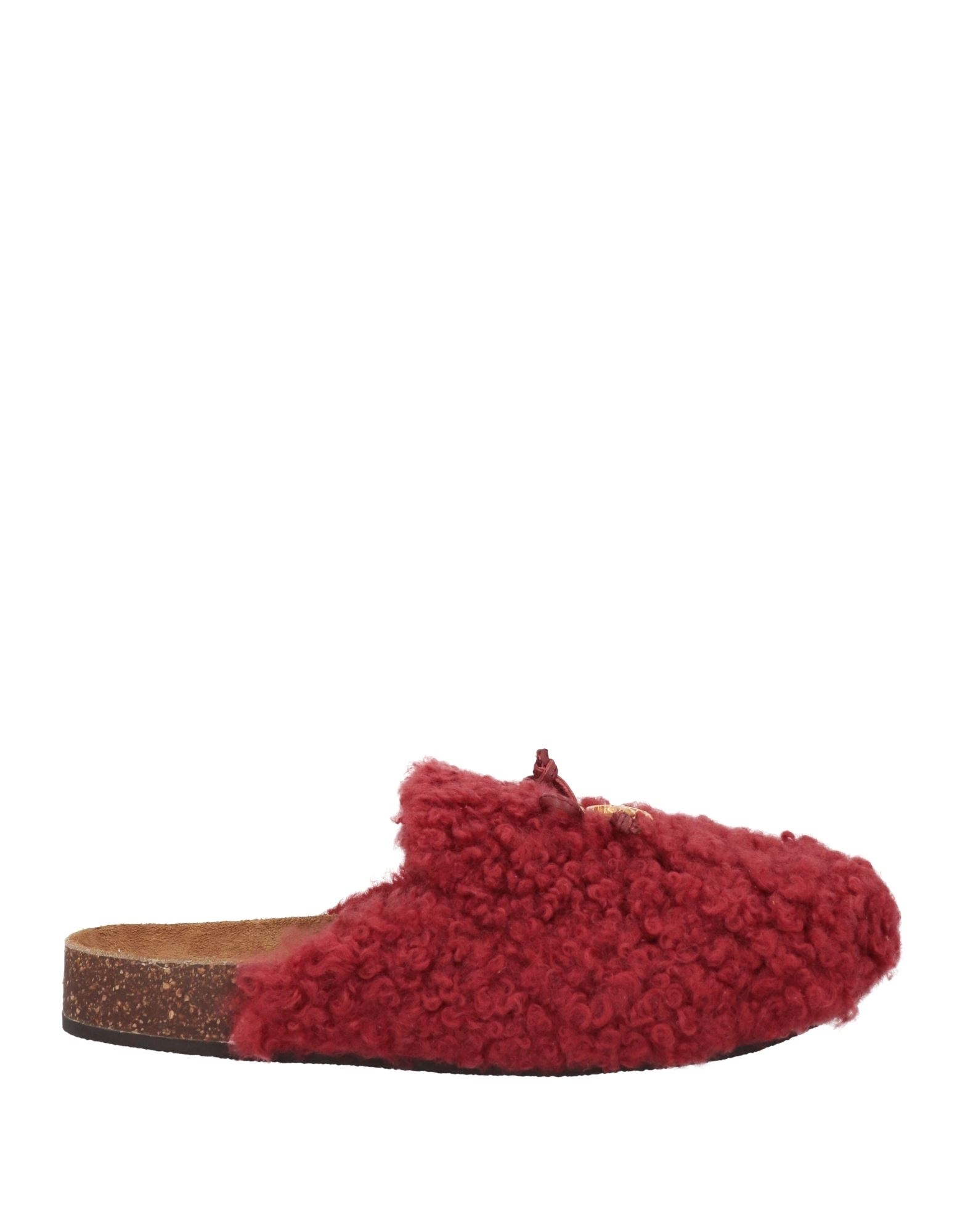 Tory Burch Woman Mules & Clogs Brick Red Size 6.5 Sheepskin, Shearling
