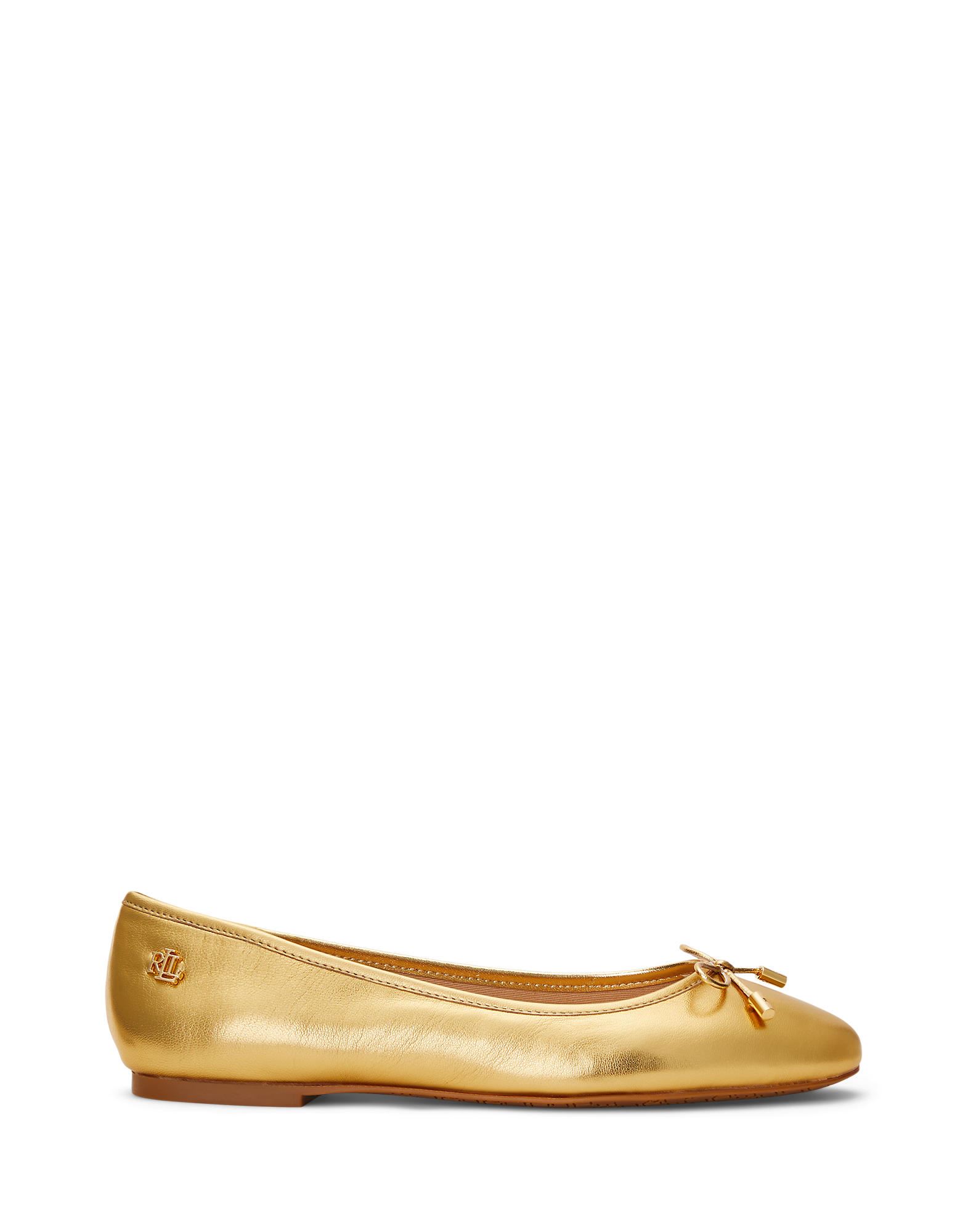 Lauren Ralph Lauren Ballet Flats In Gold