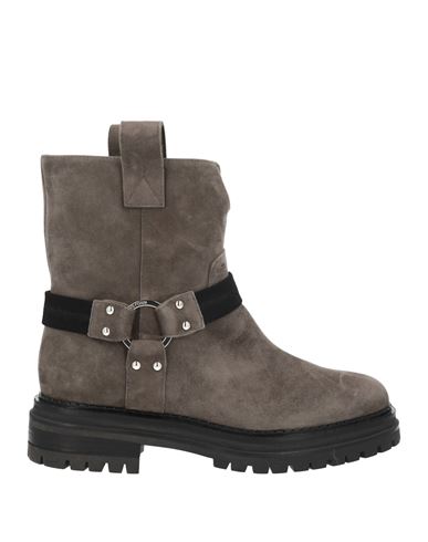 Sergio Rossi Woman Ankle Boots Grey Size 8.5 Leather In Gray