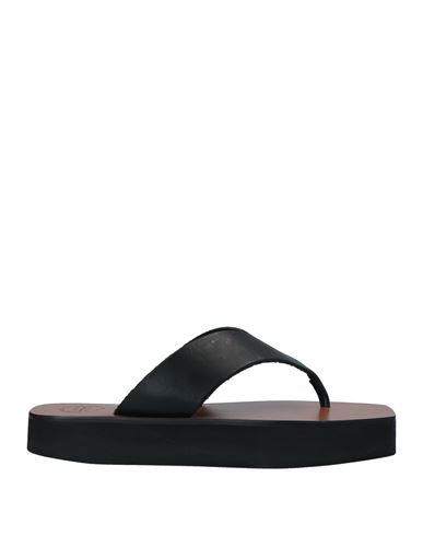 Atp Atelier Woman Toe Strap Sandals Black Size 10 Cowhide