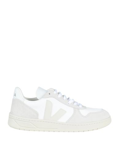 Veja V-10 Man Sneakers White Size 12 Soft Leather, Textile Fibers