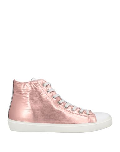 Leather Crown Woman Sneakers Rose Gold Size 7 Soft Leather, Textile Fibers