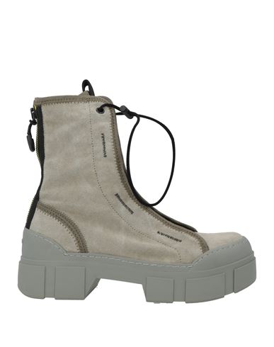 Vic Matie Vic Matiē Woman Ankle Boots Grey Size 10 Textile Fibers, Soft Leather In Gray