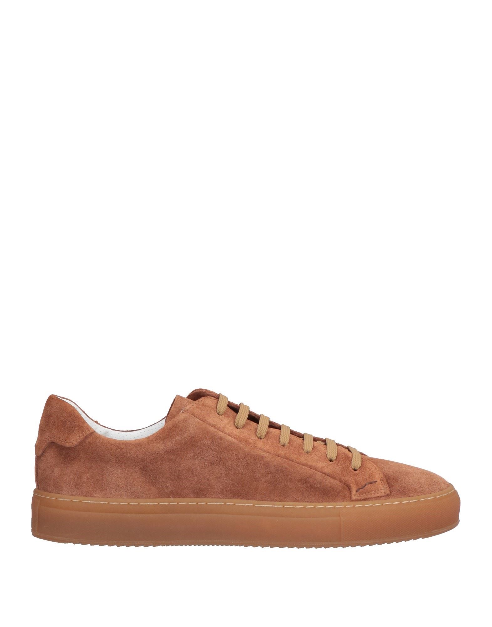 Shop Doucal's Man Sneakers Tan Size 7 Soft Leather In Brown