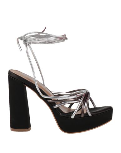 Giancarlo Paoli Woman Sandals Silver Size 9 Textile Fibers