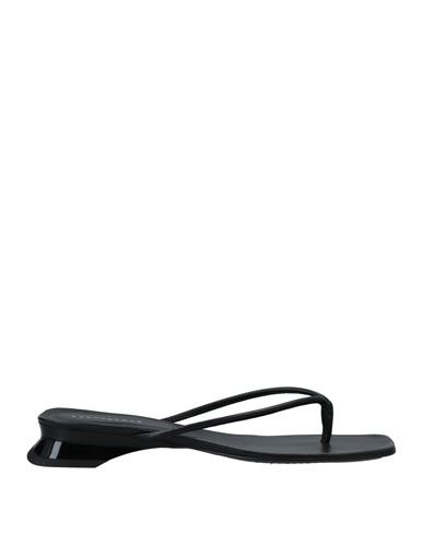 Dorateymur Woman Toe Strap Sandals Black Size 9 Soft Leather