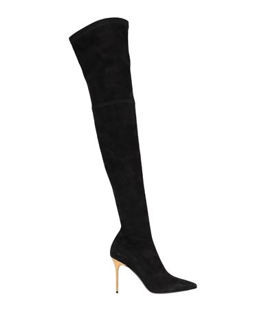 Balmain Woman Knee Boots Black Size 9 Sheepskin