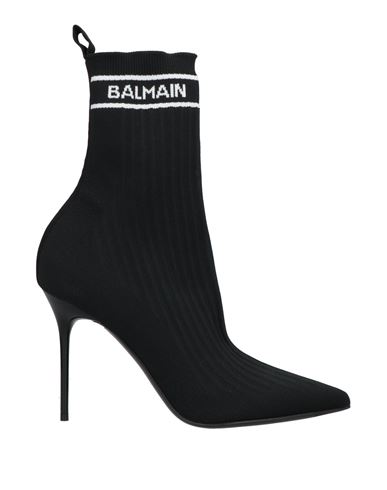 Shop Balmain Woman Ankle Boots Black Size 11 Elastane, Polyester